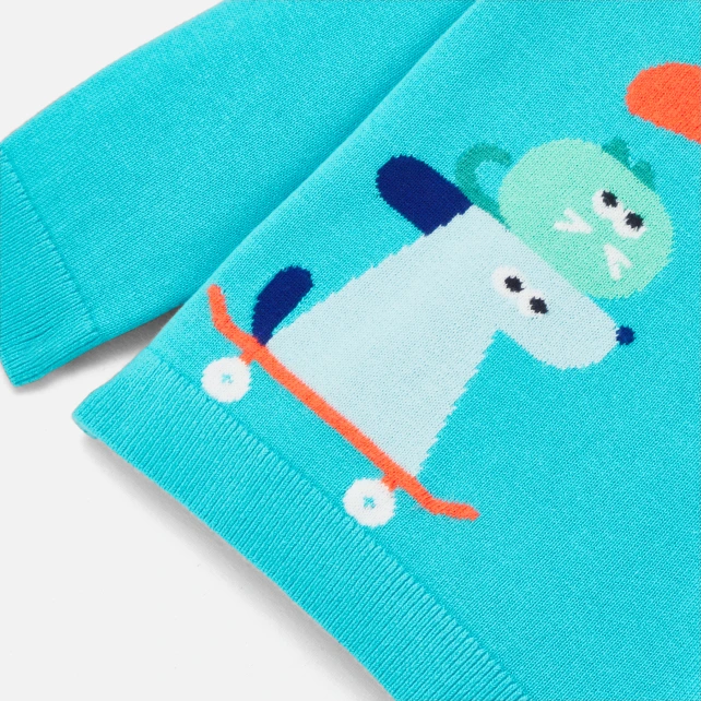 滑板狗針織線衫