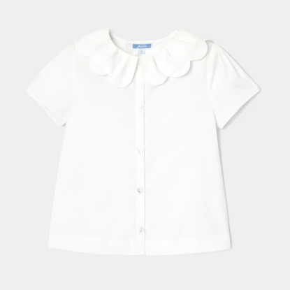 花瓣領平織上衣