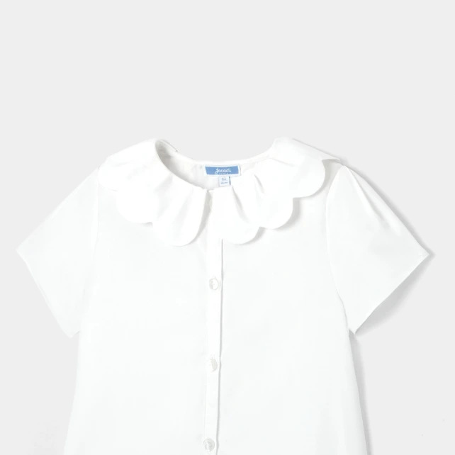 花瓣領平織上衣