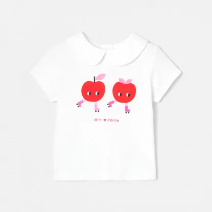 擬人蘋果圖案T恤