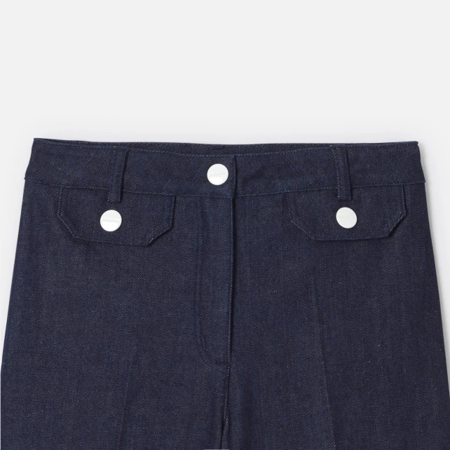 法式風格闊腿牛仔褲