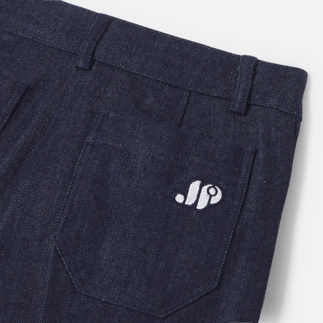 法式風格闊腿牛仔褲