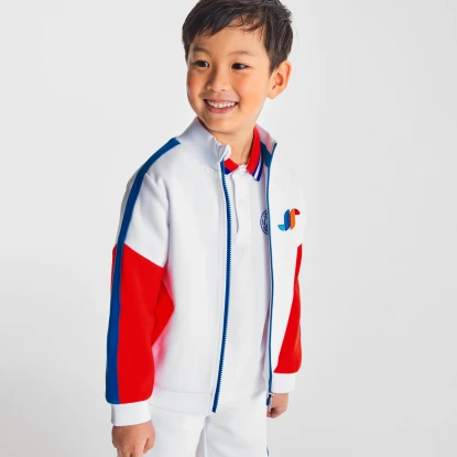 拚色運動感外套