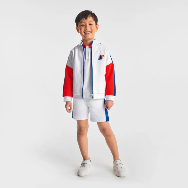 拚色運動感外套