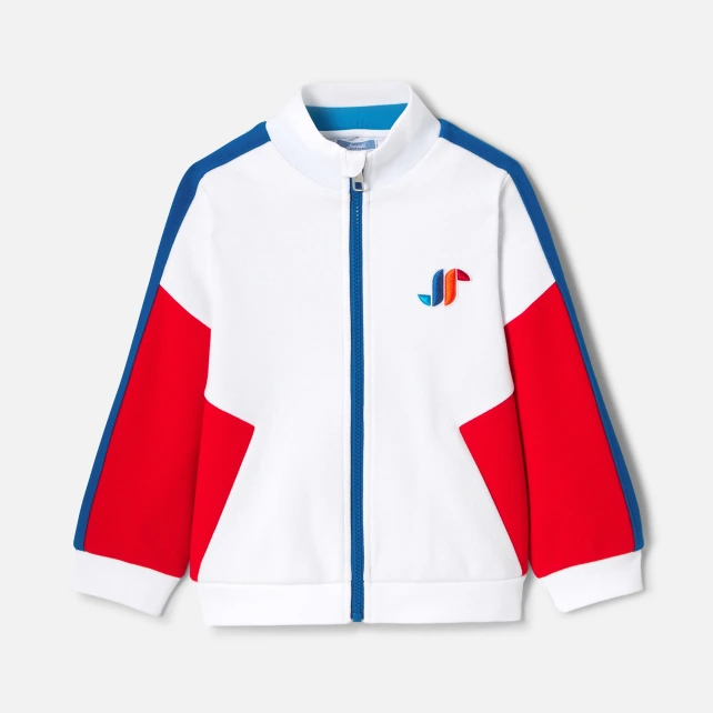 拚色運動感外套