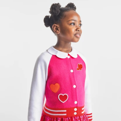 法式愛心圖案開襟外套