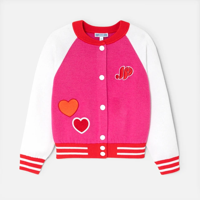 法式愛心圖案開襟外套