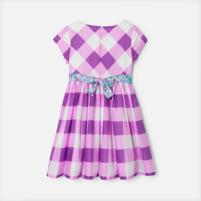 南法風情格子洋裝