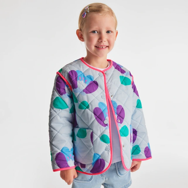 絎縫花朵圖案外套