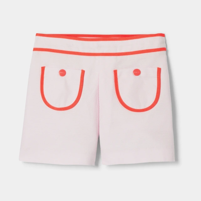 珠地布撞色飾邊裙褲