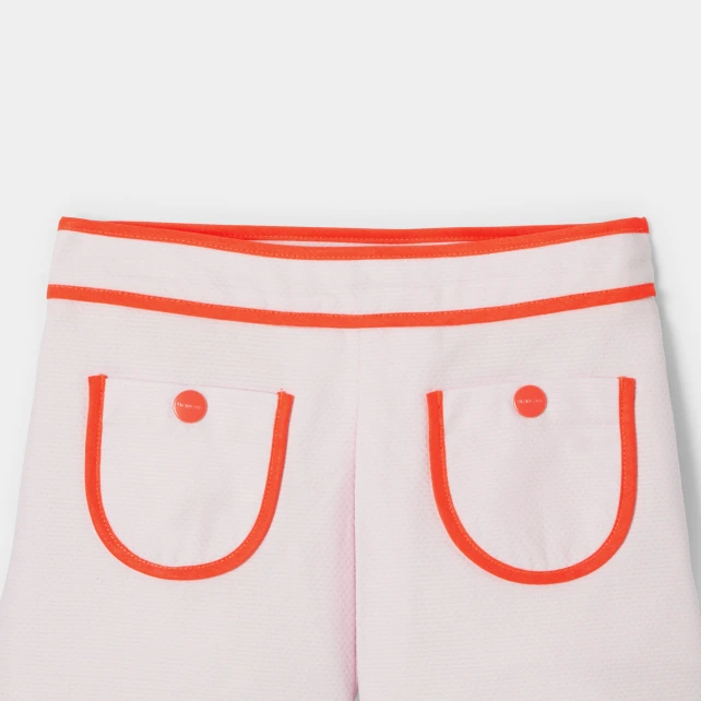 珠地布撞色飾邊裙褲