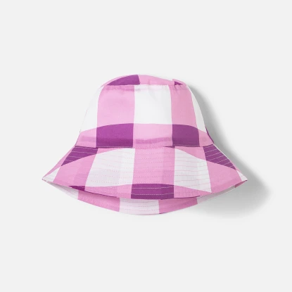 南法風情格子遮陽帽