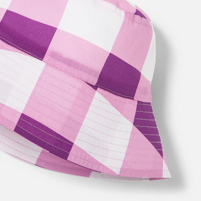 南法風情格子遮陽帽