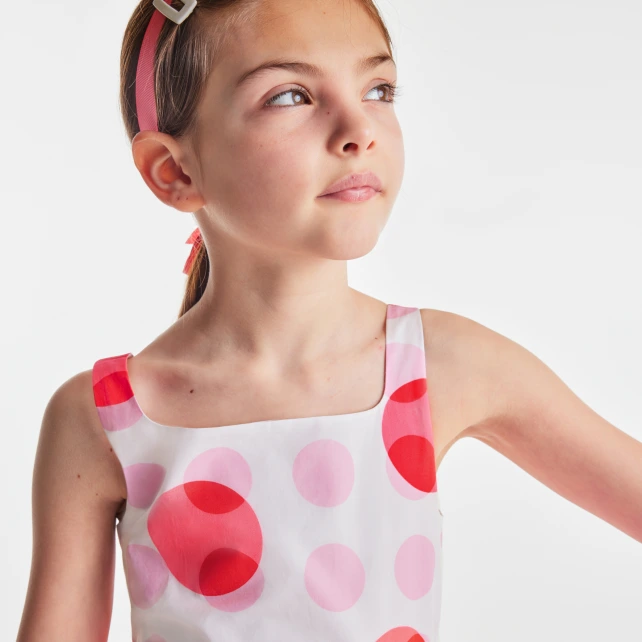 女孩大圓點背心裙