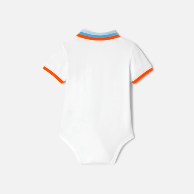 條紋領片連身衣