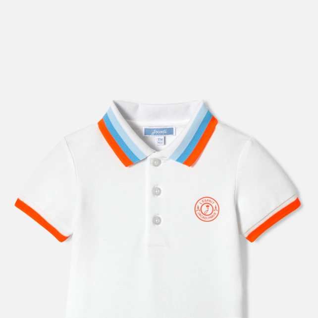 條紋領片連身衣