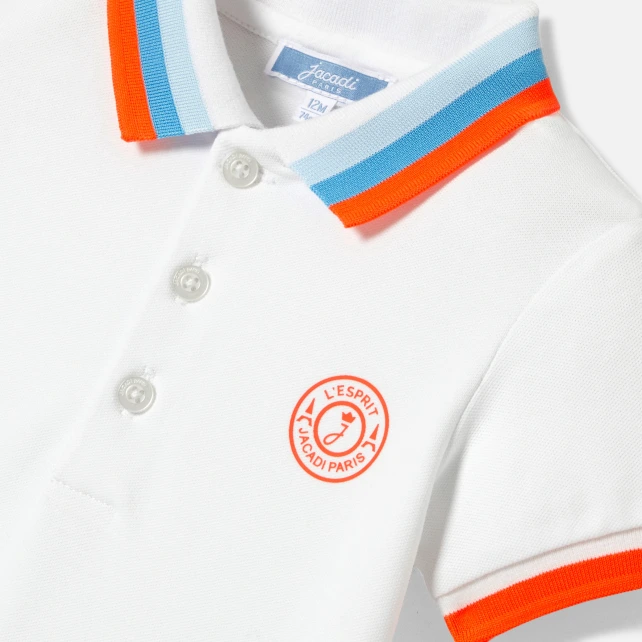 條紋領片連身衣