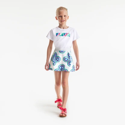 花卉華達呢短褲