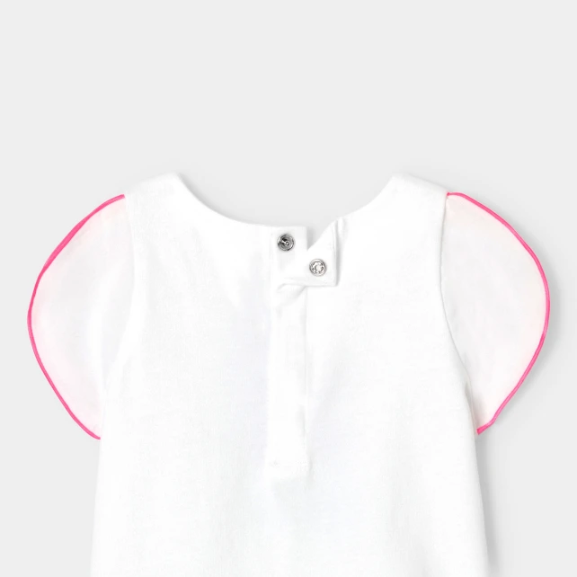 短袖復古花朵圖案T恤