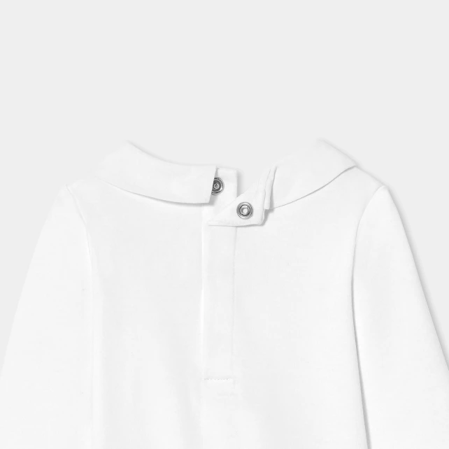 刺繡府綢領連身衣