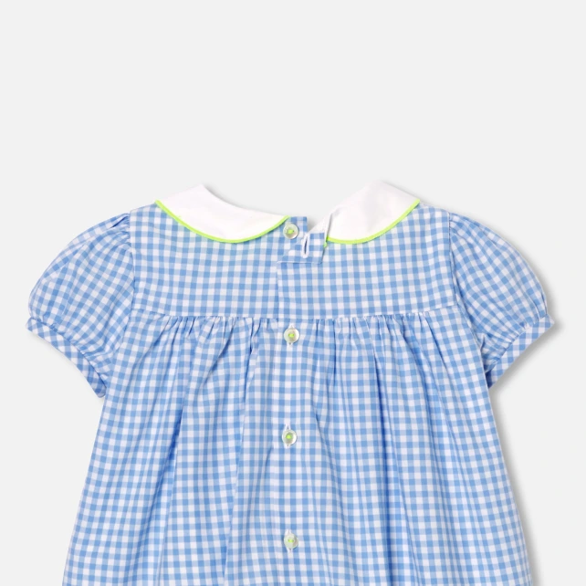 格紋手工刺繡洋裝