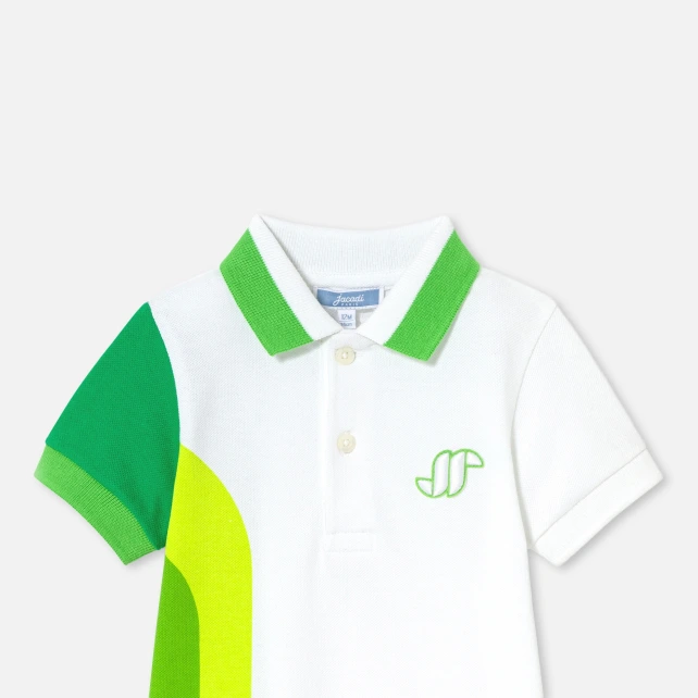 短袖拼色POLO 衫