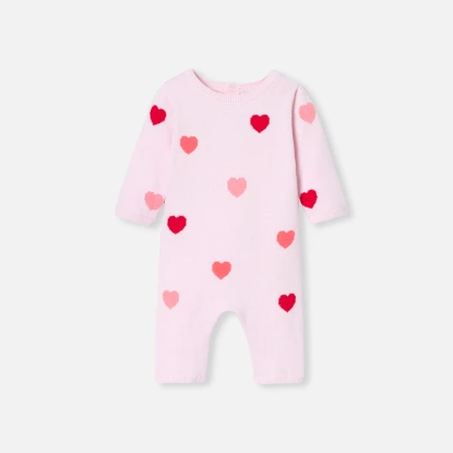 嵌花愛心羊毛連身裝