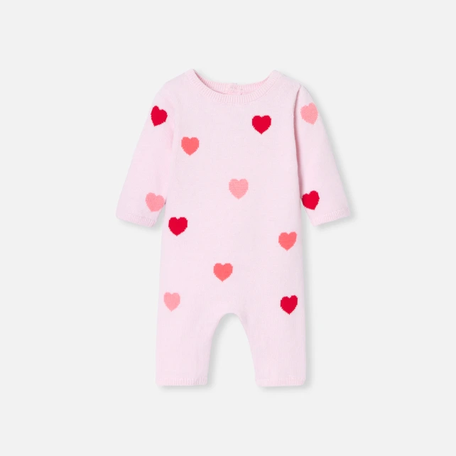 嵌花愛心羊毛連身裝