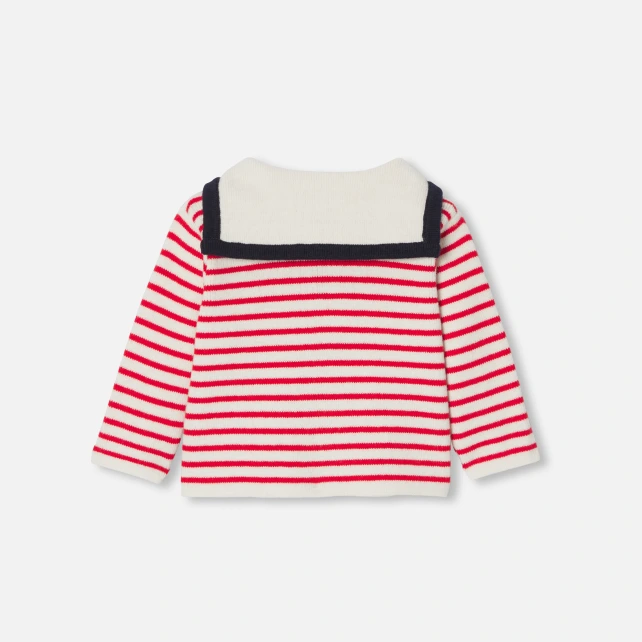 海軍領開襟毛衣