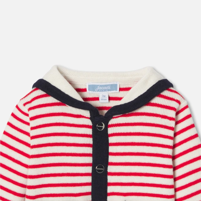 海軍領開襟毛衣