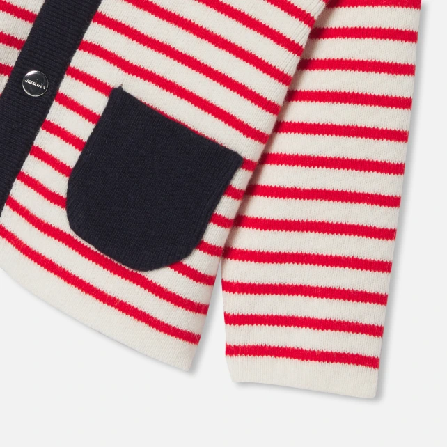 海軍領開襟毛衣