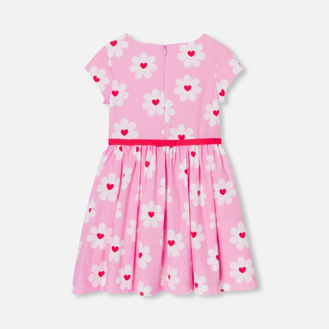 心形花卉府綢洋裝