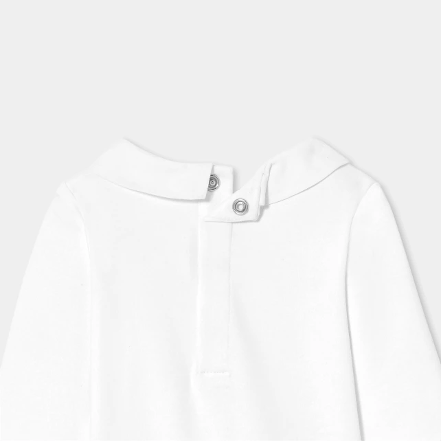 刺繡府綢領連身衣