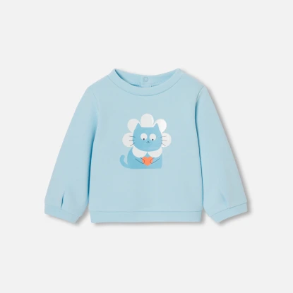 小貓印花刷毛休閒衫