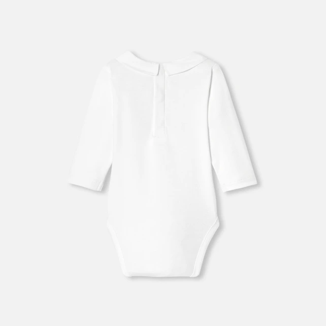 刺繡府綢領連身衣