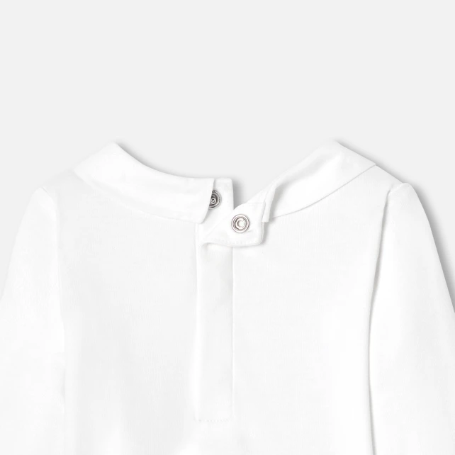 刺繡府綢領連身衣