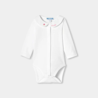 小花刺繡領連身衣