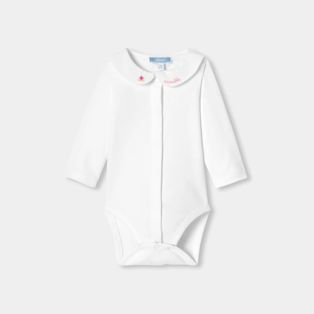 小花刺繡領連身衣