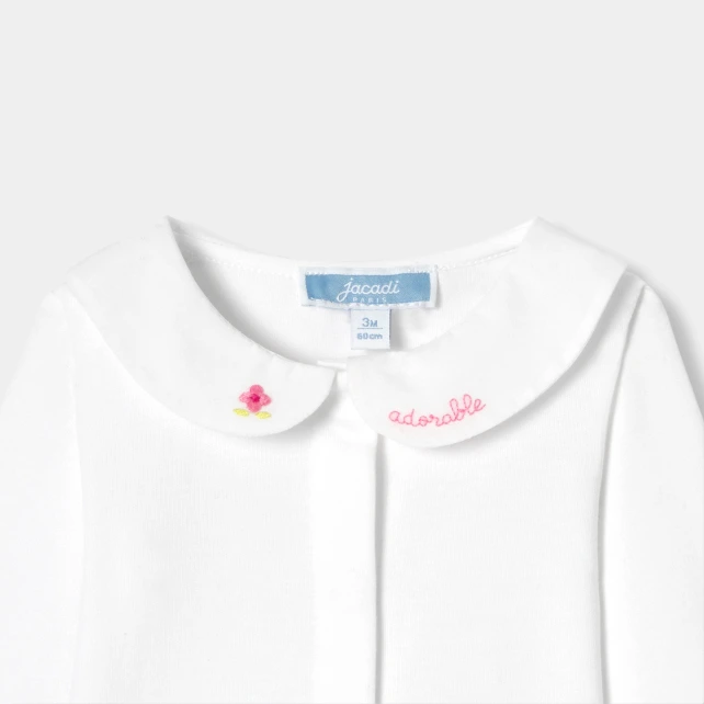 小花刺繡領連身衣