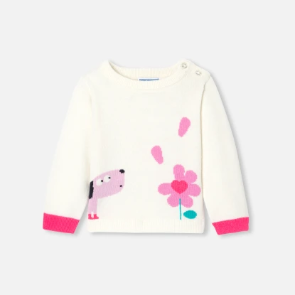 小狗及嵌花套頭毛衣