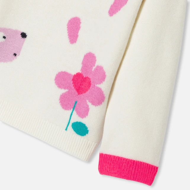 小狗及嵌花套頭毛衣