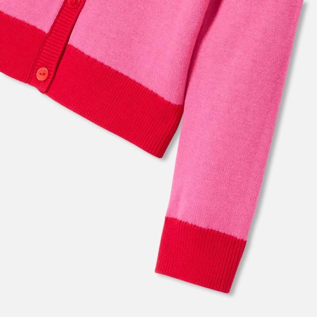 愛心花朵開襟毛衣