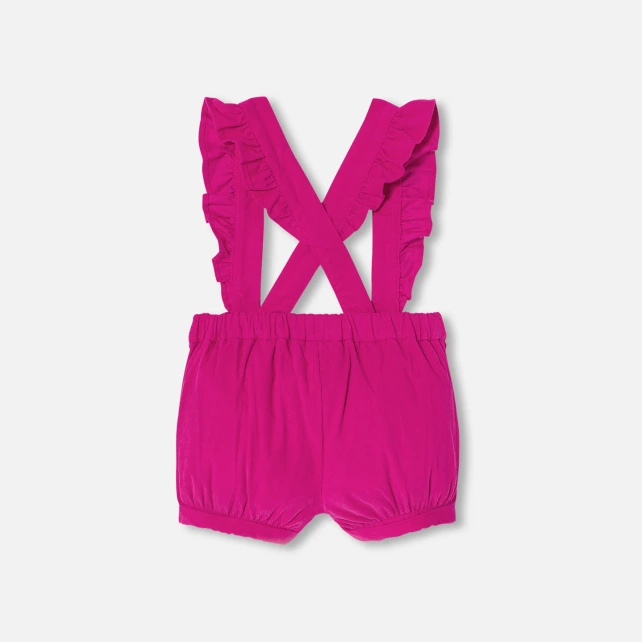 細條絨吊帶短褲