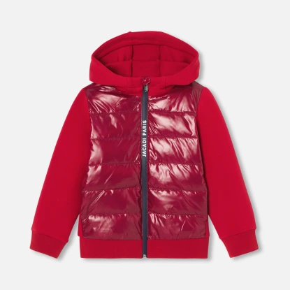 異材質拼接連帽外套