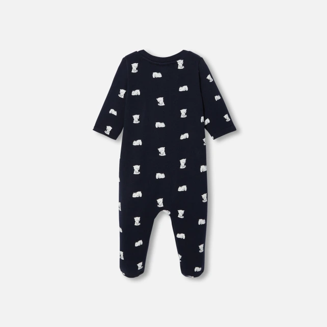 小狗印花刷毛兔裝