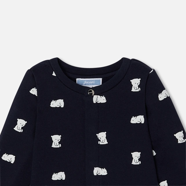 小狗印花刷毛兔裝