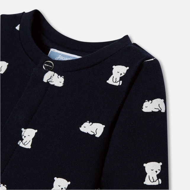 小狗印花刷毛兔裝