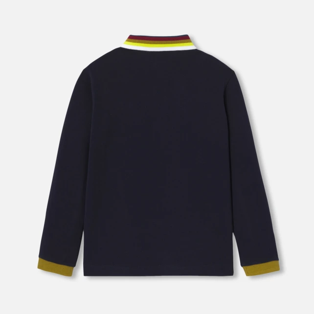 英倫學院風格長袖Polo衫