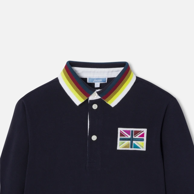 英倫學院風格長袖Polo衫