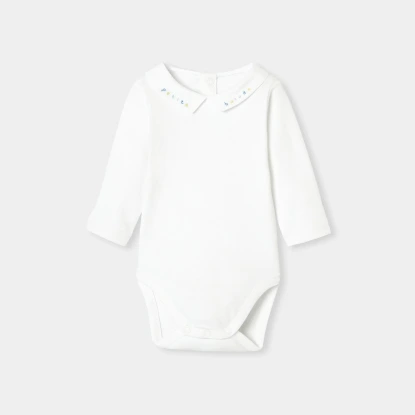 手工刺繡府綢領連身衣